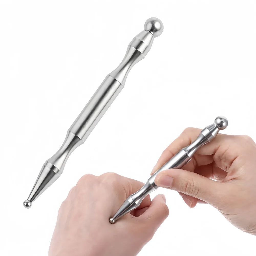 Acupuncture Pen - Stainless Steel Dual Head Massage Device Relaxation Treatment Tidesmit