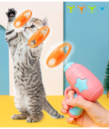 New Funny Cat Toy Interactive Play Pet Training Toy Mini Flying Disc Windmill Catapult Pet Toys Cat Dog Chewing Playing Supplies