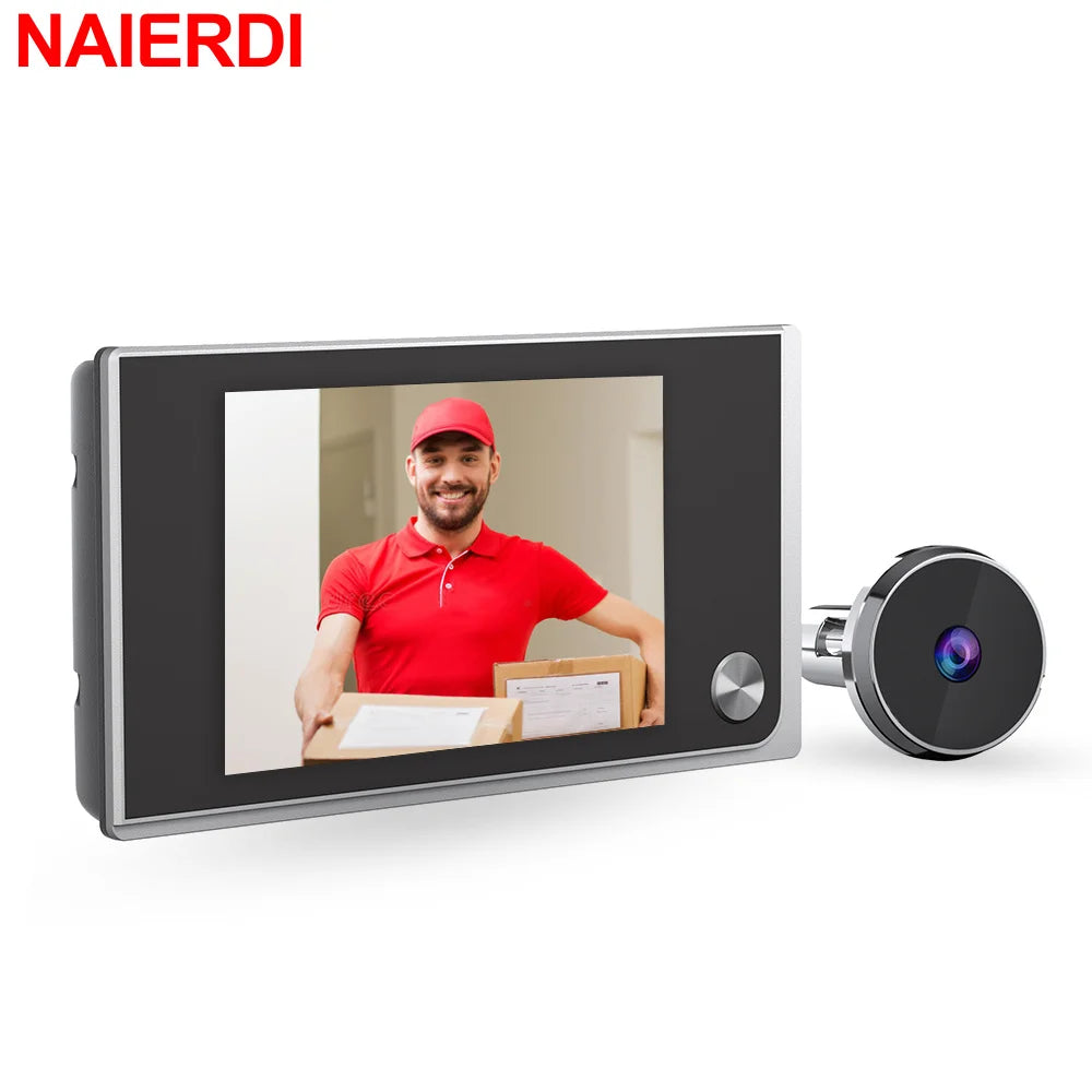 NAIERDI 3.5" Digital Door Peephole Camera Electronic Door Viewer Bell 120 Degree Wide Angle HD Screen Home Security System Hardware