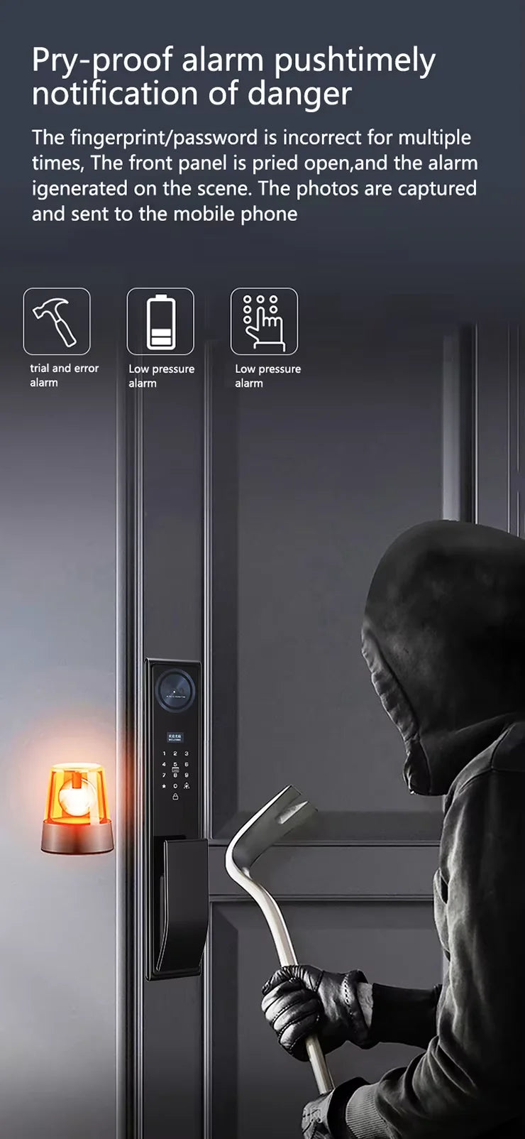 3D Face Recognition Smart Lock Camera Ble Biometric Fingerprint Security Automatic Functionality For Wood Home