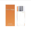 Clinique Happy for Women 3.4 oz Perfume Spray, citrus-floral scent in a sleek clear glass bottle and orange box.