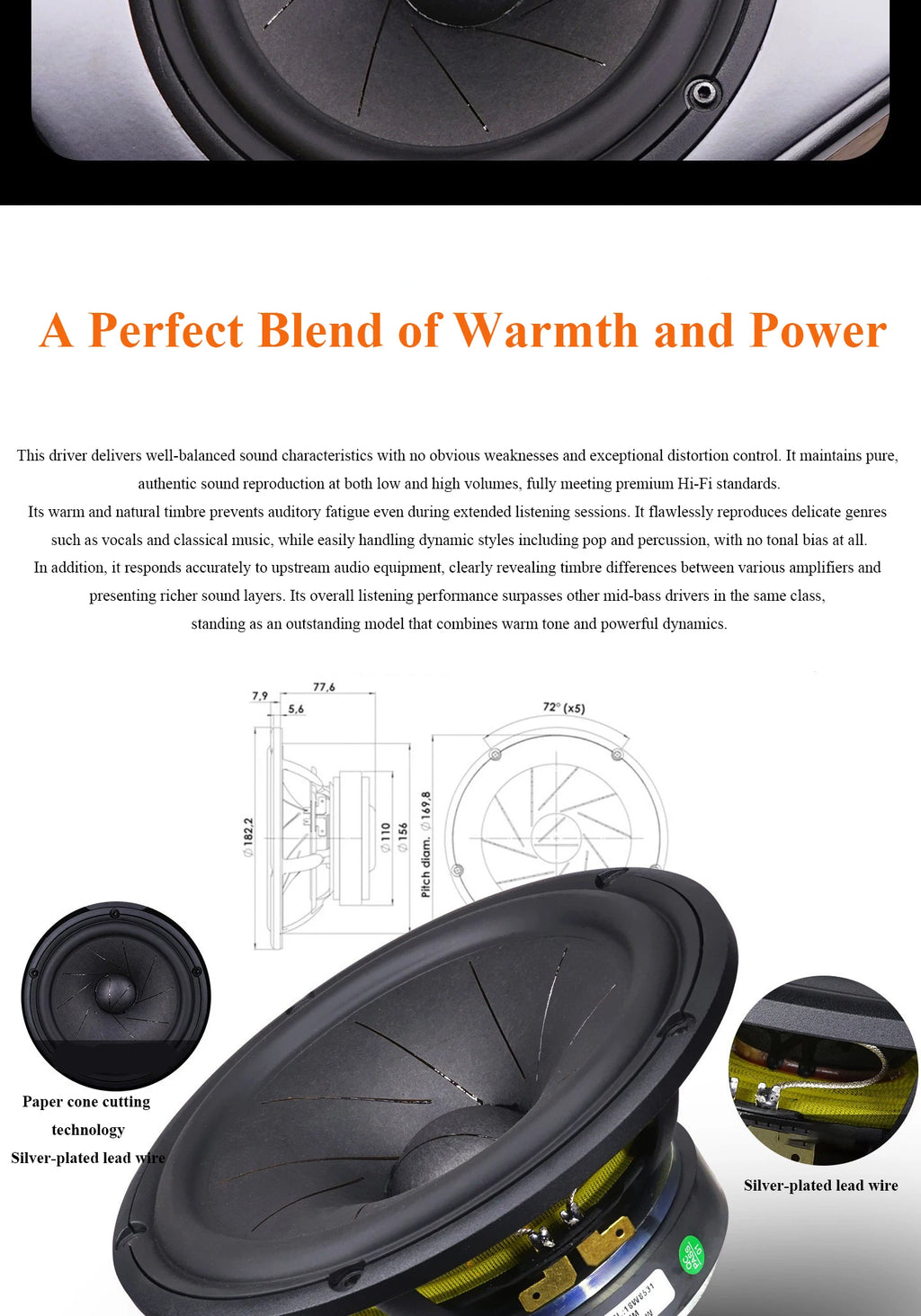 High-end 6.5-inch HIFI Passive Bookshelf Speaker 2-way Crossover Bi-wiring Connection 150W High-fidelity Wooden Audio Speaker