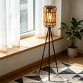 Handmade Rattan Solar-Powered Floor Lamp, No External Power Required, Suitable for Outdoor Patios, Garden Decoration, Trail Landscaping, and Holiday Atmosphere Setup