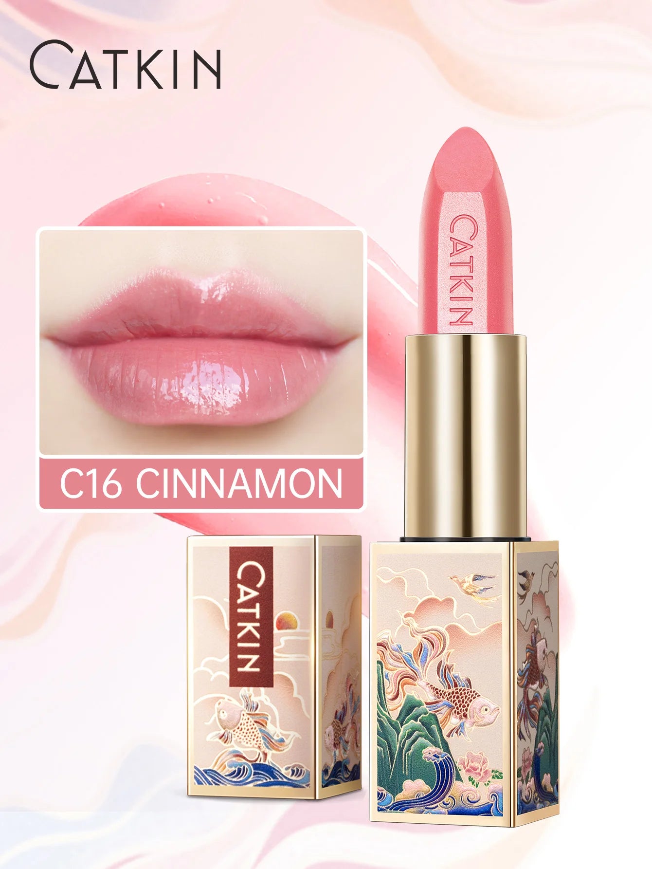 Color Changing Lip Balm: Hydrating Tinted Gloss by Tidesmit Lip Care C16 CINNAMON Tidesmit
