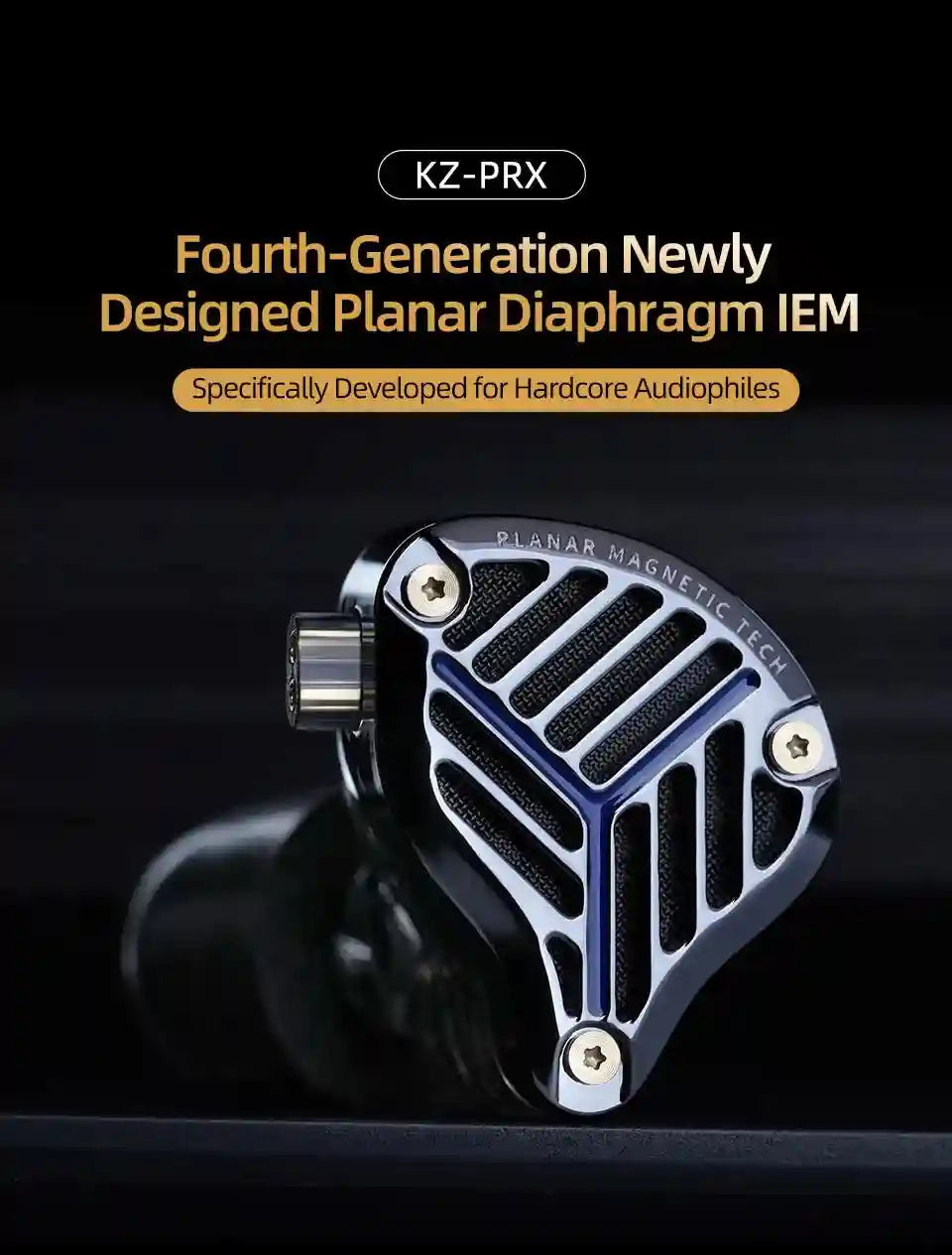 Planar Magnetic HiFi Monitor Earphones with Silver Cable by Tidesmit Tidesmit