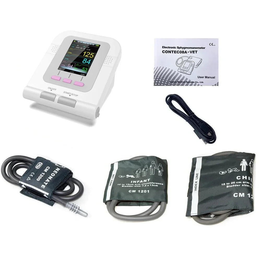 CONTEC08A Vet Use Electronic Sphygmomanometer Digital Blood Pressure Veterinary Vet Use Monitor Pets Dog Cat Horse Etc
