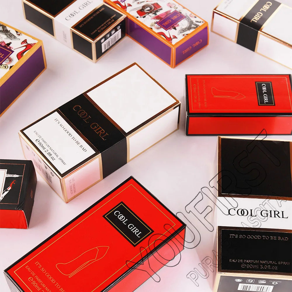 Cool Girl 90ml Eau de Parfum for women. Floral, luxury long-lasting spray in iconic stiletto shoe-themed boxes.