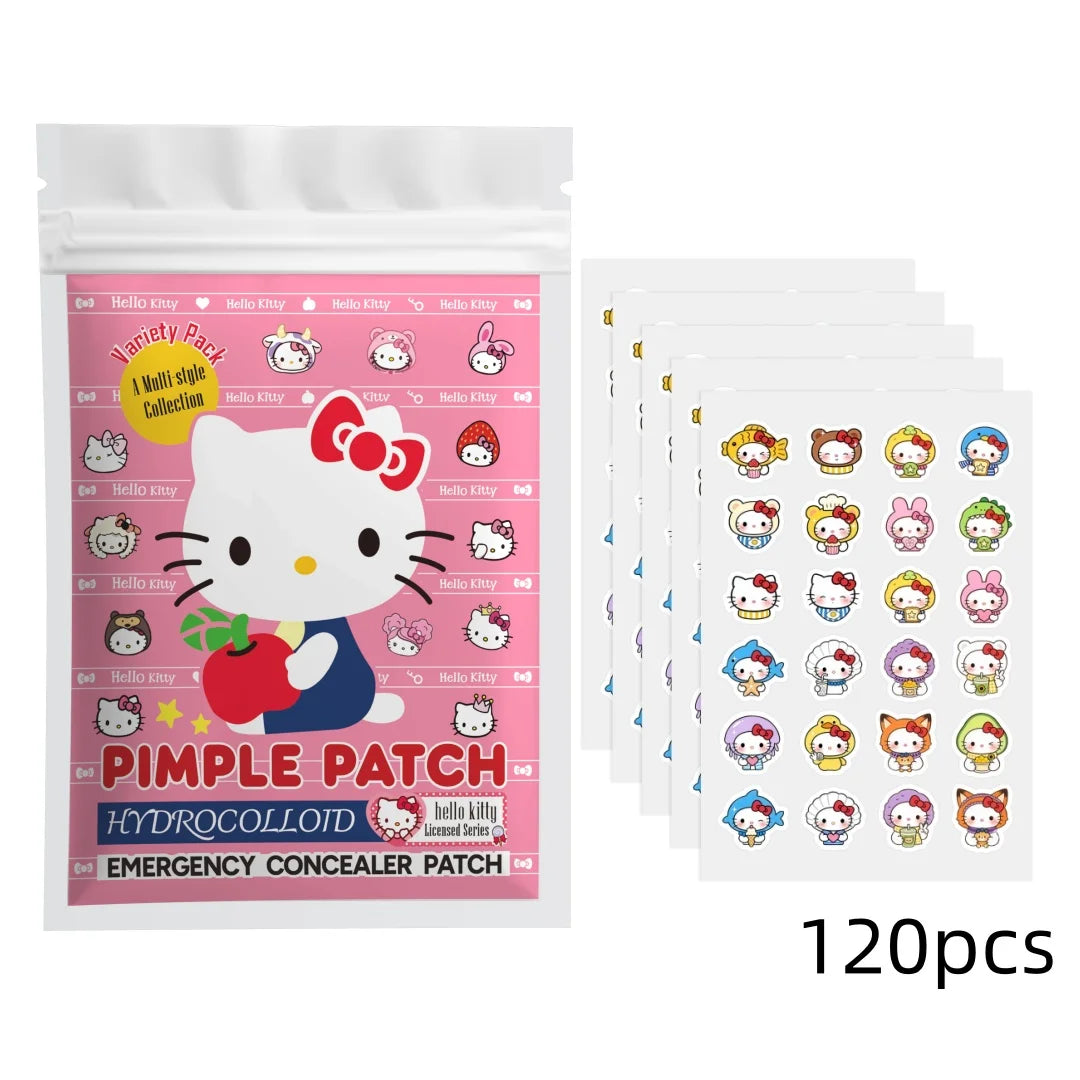 48/120PCS hello kitty Acne patches, facial acne patches, hydrogel acne removal patches, concealer