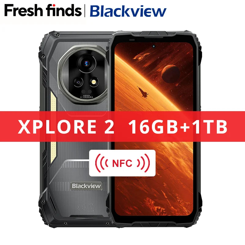 Blackview XPLORE 2 Rugged Phone 5G 6.73” 3.2K AMOLED Display 20000mAh MediaTek Dimensity 8300 120W Charger - Tidesmit
