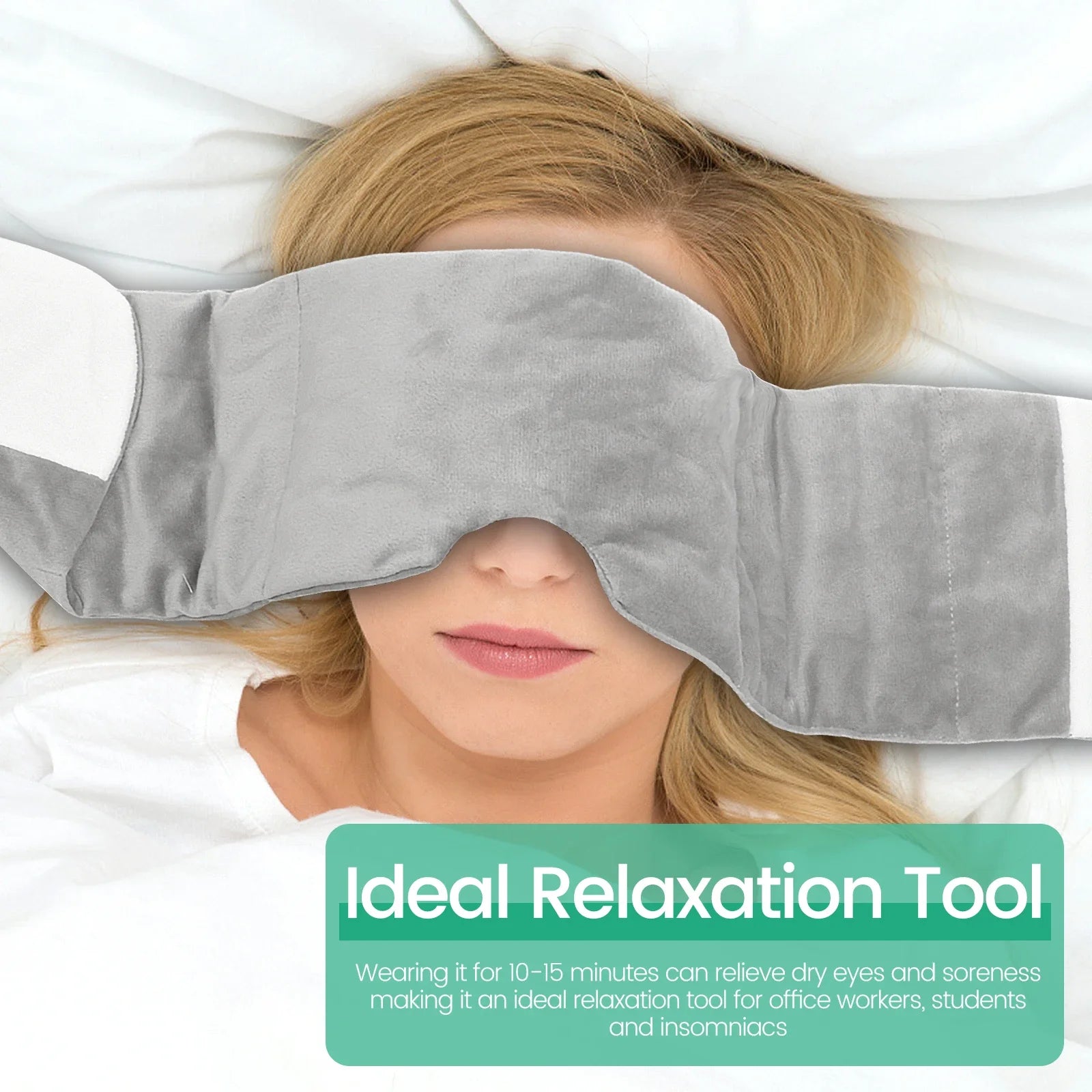 Weighted Eye Mask Soft Breathable Blackout Sleep Mask with Adjustable Sticky Strap Removable Weighted Eye Cover for Sleeping