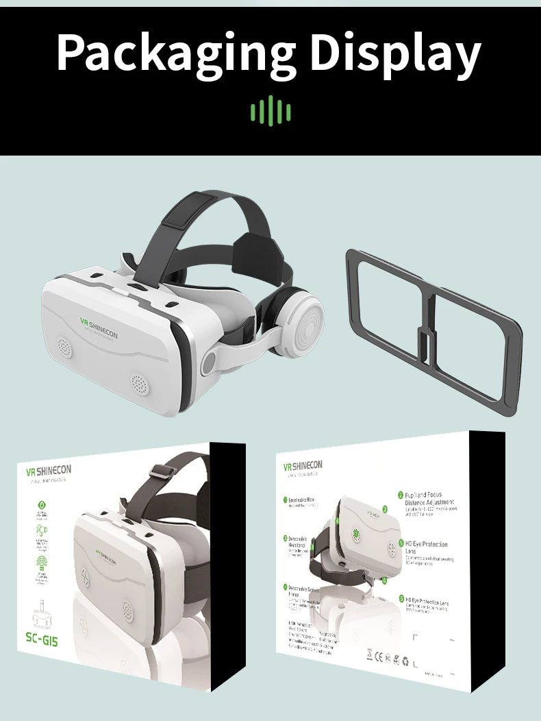 VR Headset for Smartphones - Immersive 3D Glasses with Remote Controller Tidesmit