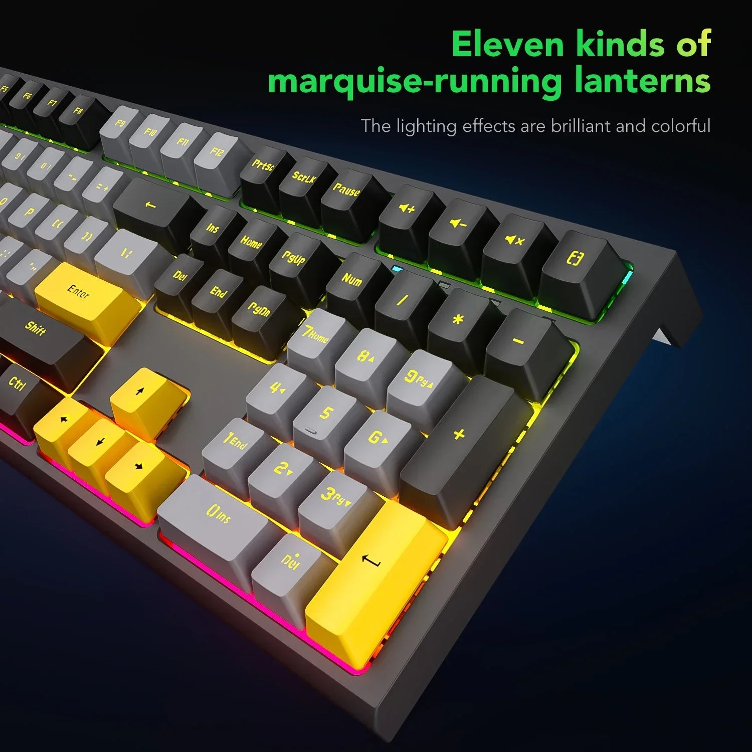 108-Key Wired Mechanical Gaming Keyboard | LED Backlit | Low Latency Anti-Ghosting | Dedicated Gaming Chip | for PC/Mac Gamer