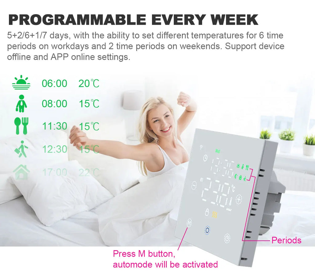 Smart Thermostat Tuya WiFi for Water/Electric Floor Heating Gas Boiler Remote Temperature Controller Alexa Google Yandex Voice