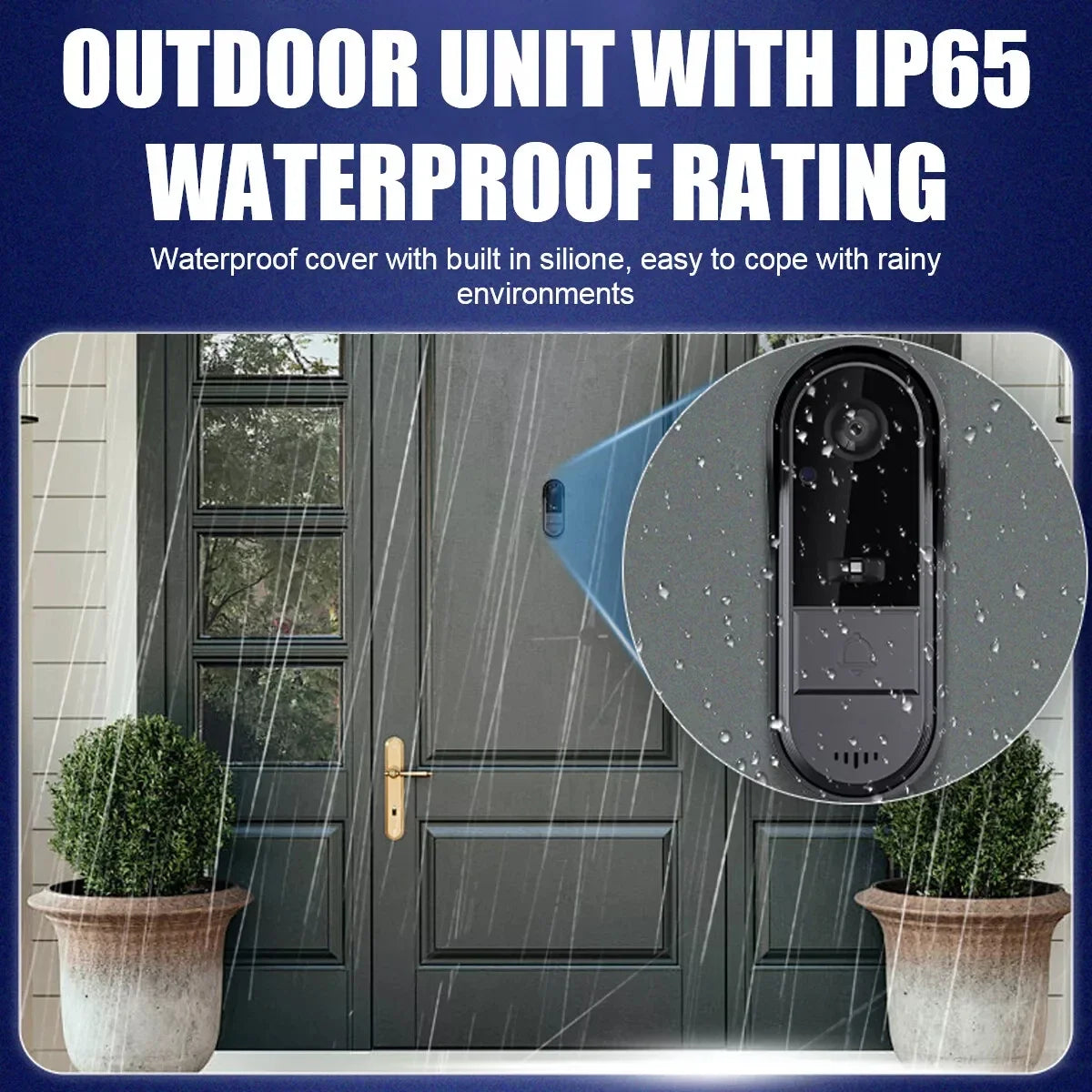 Wireless Wifi Doorbell Camera 1080P Video Intercom Doorbell Waterproof 4.3in IPS Screen Home Security Door Bell IR Night Vision