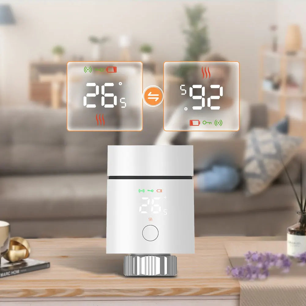 AVATTO ZigBee 3.0 Thermostat Radiator Valve,Smart TRV Thermostatic Valve Temperature Controller Support Alexa Google Home