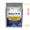 A5YE  Vitamin B12 5000 MCG Patches - Brain Heart Support, Memory Learning Boost, Natural Energy Enhancer - 30 Patches