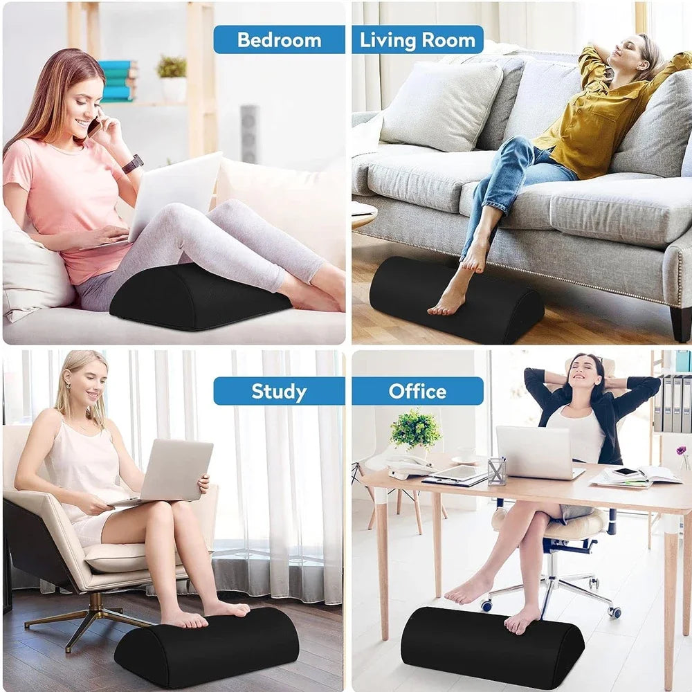 Memory Foam Under Desk Foot Rest - Ergonomic Support with Washable Cover Body Shaping Massage Equipment Tidesmit