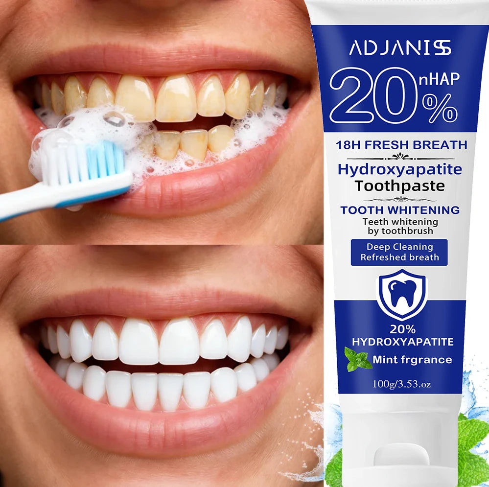 Tidesmit 20% Hydroxyapatite Toothpaste for deep teeth whitening, plaque removal, and healthy gums.