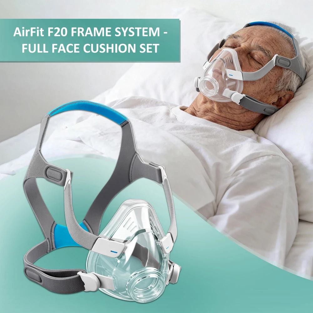 AirFit F20 Full Face CPAP Mask Replacement Kit Soft Silicone F20 Replacement Mask Contains Mask Cushion, Headgear, Frame, Clips