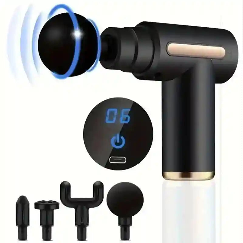 Deep Tissue Massage Gun - Portable Muscle Relief Tool by Tidesmit Back Massage Instrument 6Gear-Black Tidesmit