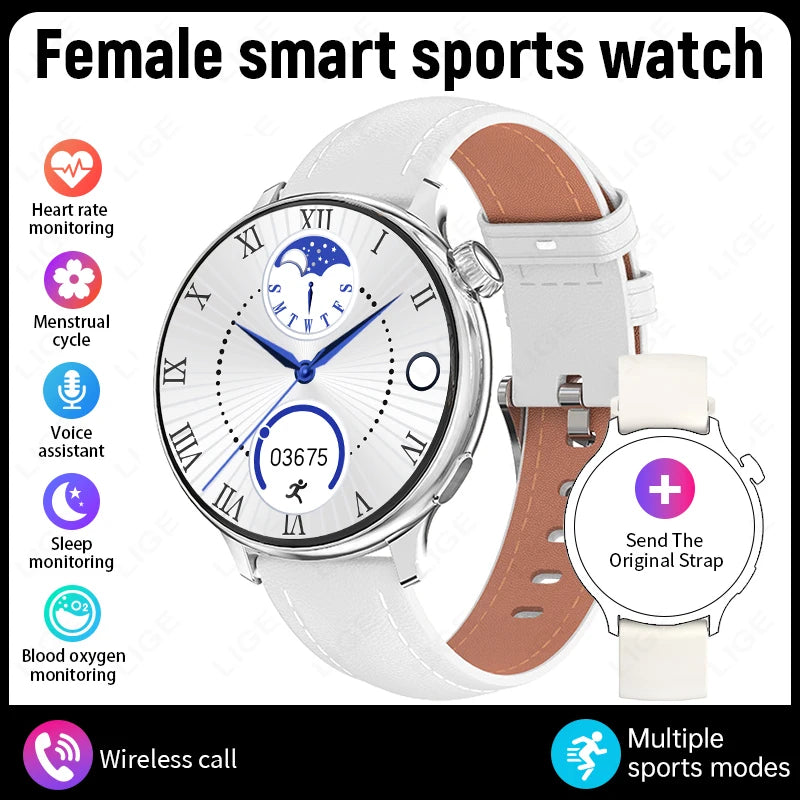 LIGE Sports Smart Watch for Women Wireless Call Heart Rate Sleep Monitor Multiple Sports Modes for Running Yoga Fitness Ladie