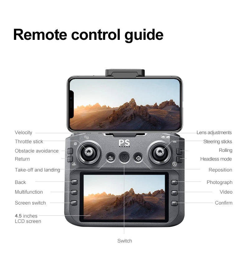 4K RC Camera Drone - D13 Foldable GPS Quadcopter with Obstacle Avoidance Tidesmit