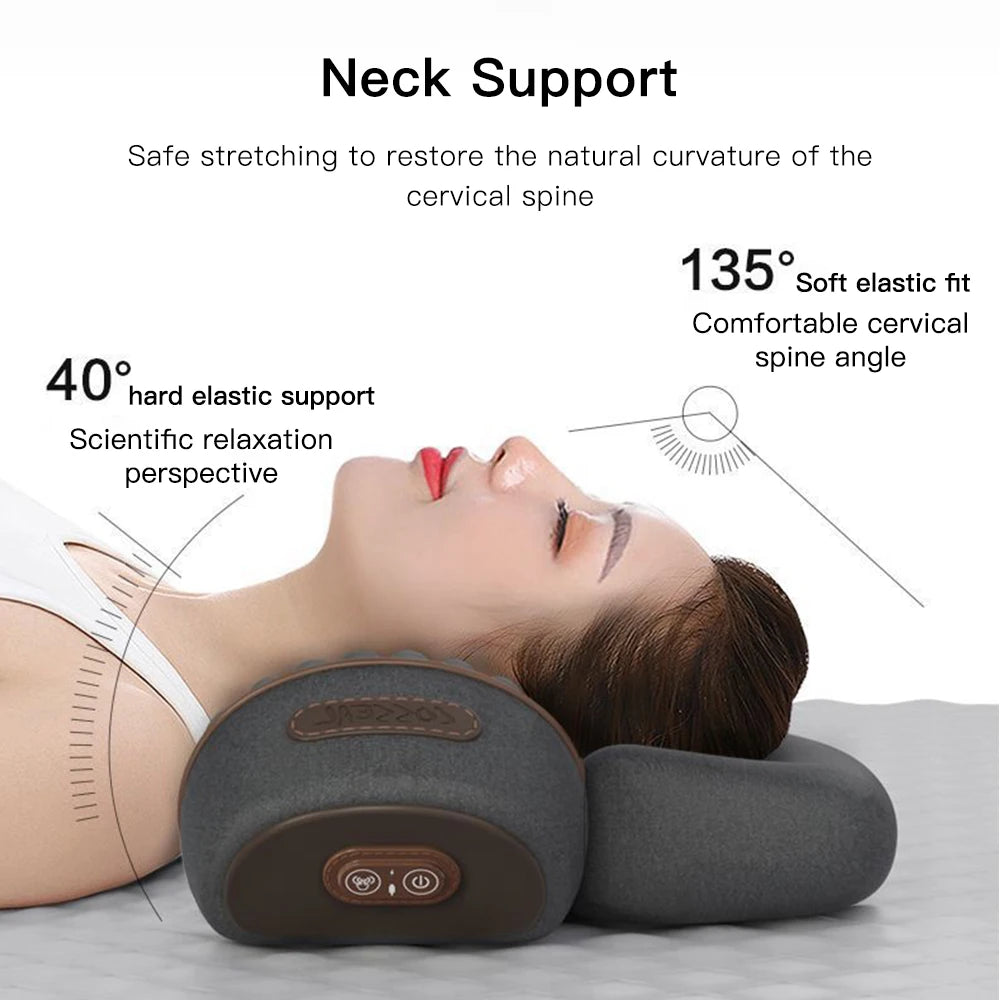 Electric Neck Massage Pillow with Heat Therapy and Vibration - Tidesmit Massage Cushion Tidesmit