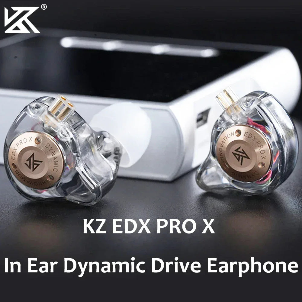 KZ EDX PRO X Wired Earphones Dynamic Drive HiFi Stereo Bass Sound Earbud Music Noise Cancelling Gaming Headset Detachable Cable Tidesmit