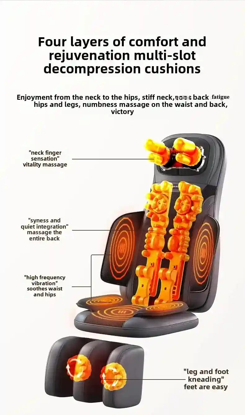 Electric Massage Roller Chair with Heat Therapy for Back and Neck Relief Massage Roller Tidesmit