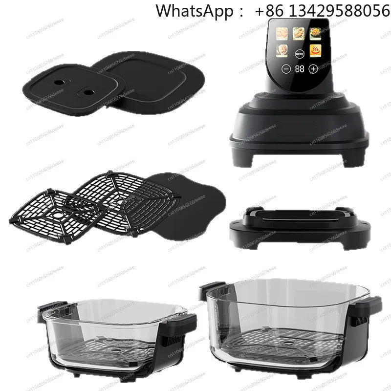 cross-border air fryer 2025 new smart oil-free multi-function visual double-layer automatic household fryer baking
