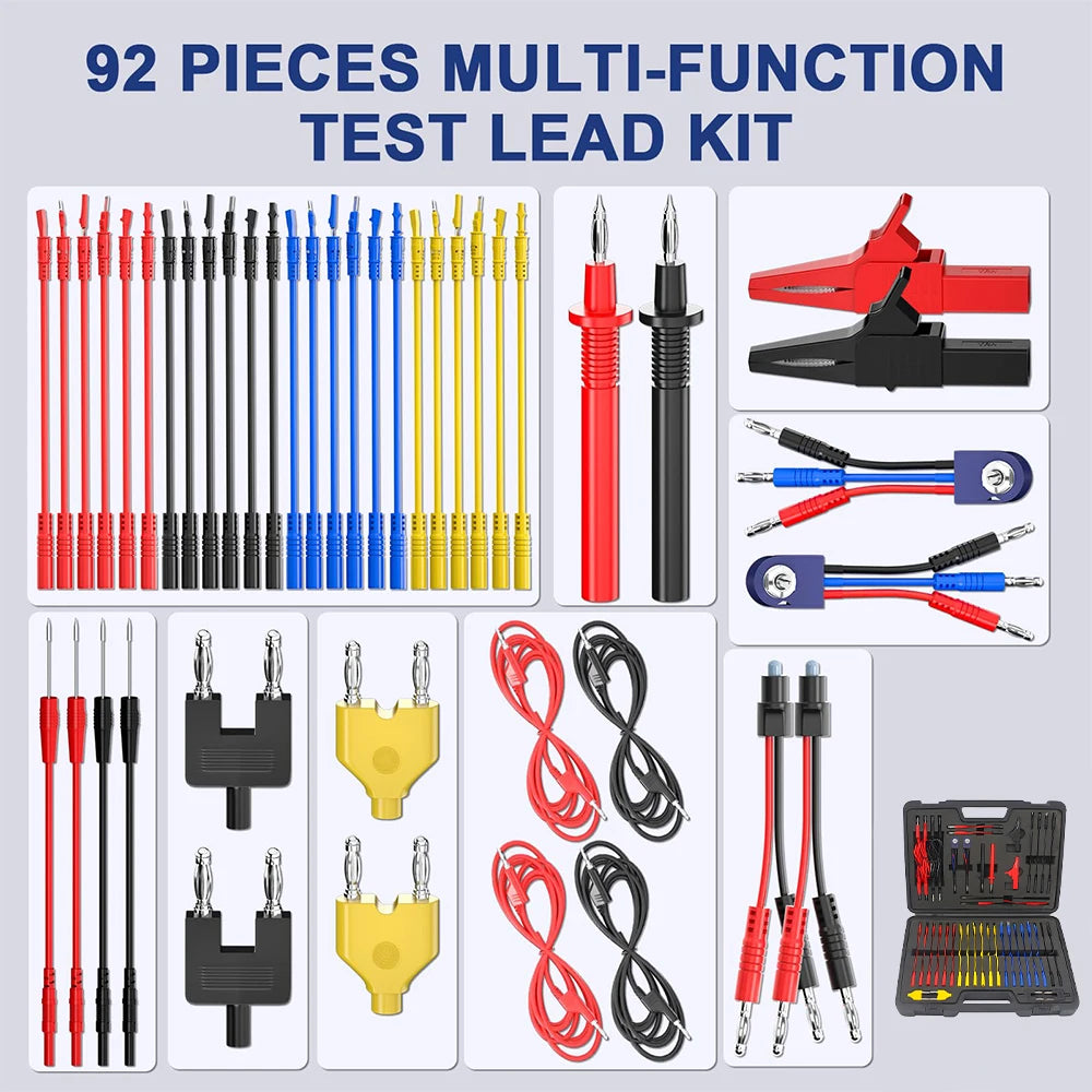 Podofo 92PCS/set Automotive Circuit Test Wires Lead Test Tools KIT Electrical Service Tools Test Leads Ki with Box