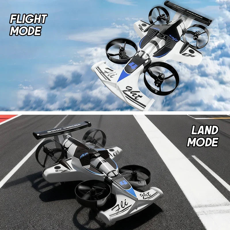 2-in-1 RC Stunt Drone Car - Foldable Aerial and Ground Vehicle White Violet Tidesmit