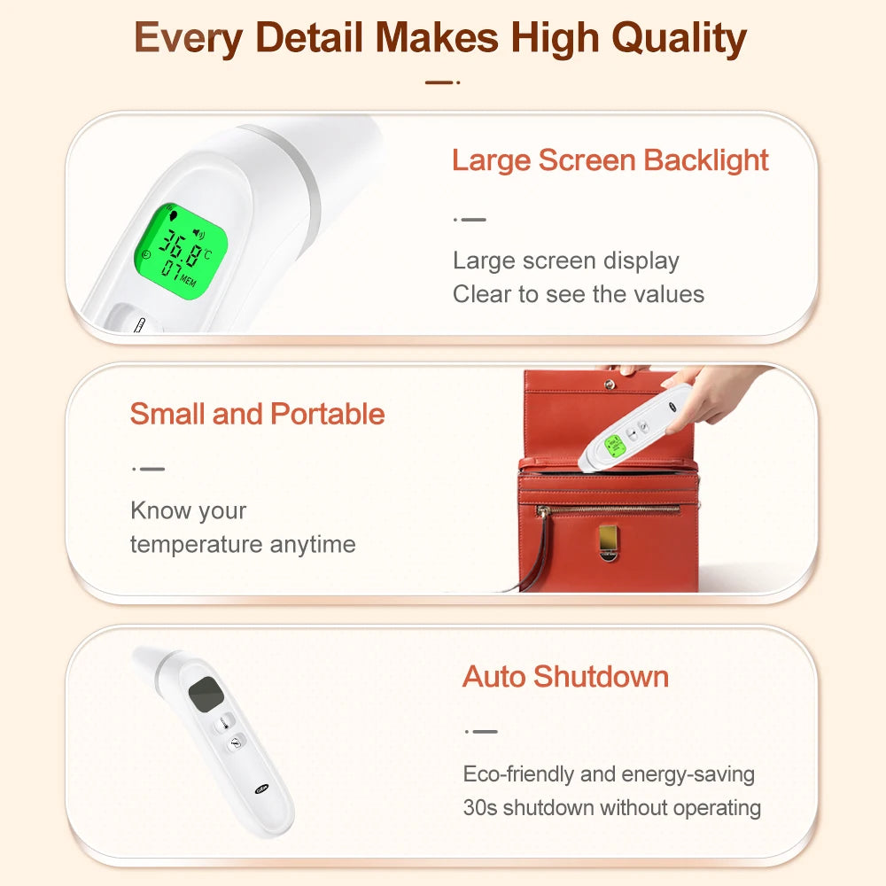 Cofoe Infrared Fever Thermometer Medical Household Digital LCD Infant Adult Non-contact Body Temperature Ear Thermometer