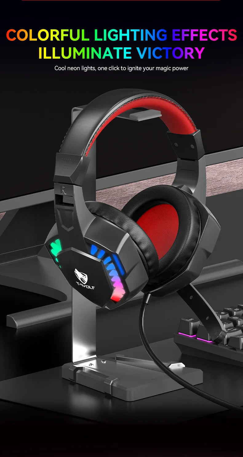 Gaming Headphones with RGB Microphone & Stereo Bass - H120 Tidesmit