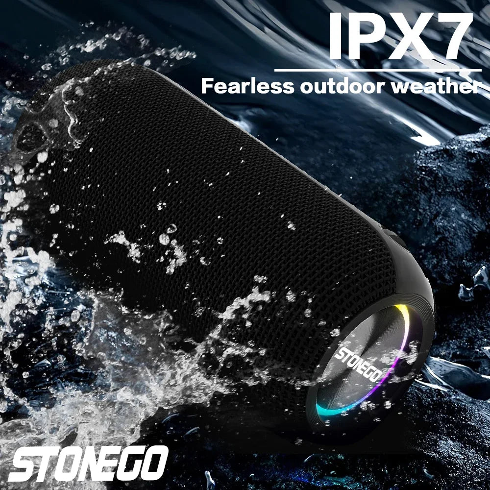 Mini TWS Bluetooth Speaker True Wireless Stereo RGB LED Portable Bass Speaker Cyberpunk Style for Home Outdoor PC Gaming Party Waterproof Deep Bass 360 Degree Sound Built in Mic Hands Free Calling Bluetooth 5 0 USB Charging L