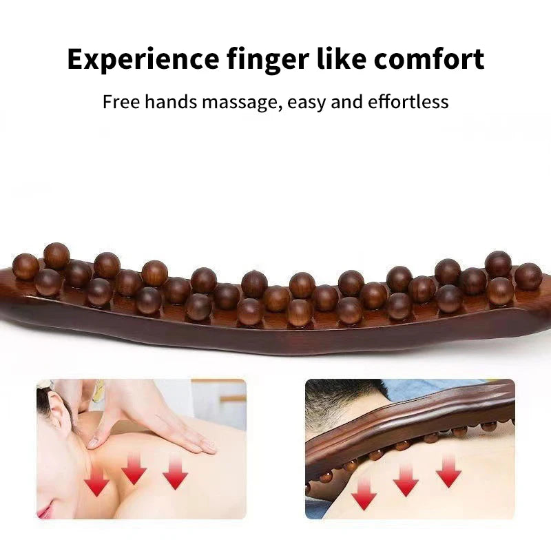 Back Massage Stick 37-Bead Gua Sha Tool for Deep Tissue Relief Back Massage Instrument Tidesmit