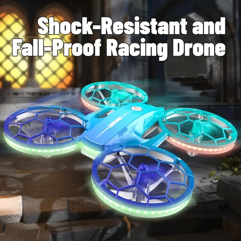 RC Stunt Drone for Kids with LED Lights - Durable Quadcopter Blue/Red/Violet Tidesmit