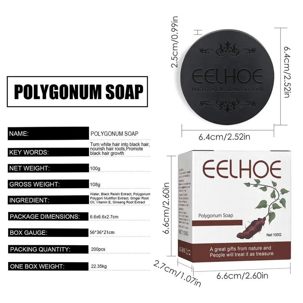 Polygonum Hair Darkening Shampoo Soap Bar Repair Gray White Hair Color To Black Shampoo Soap Hair Nourishing Shampoo Soap Bar