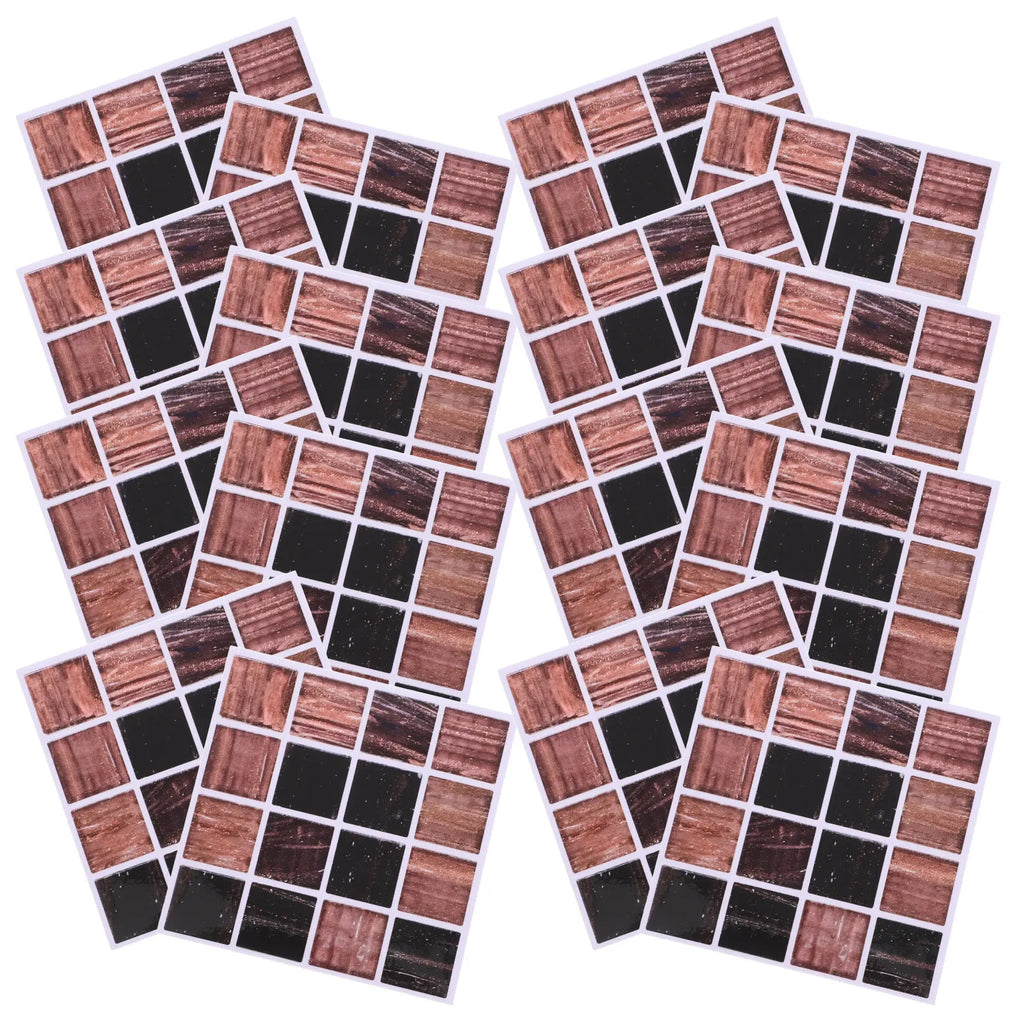 30Pcs Waterproof Vinyl Mosaic Tile Stickers Peel and Stick Self Adhesive Backsplash Wall Decor for Kitchen Bathroom Modern Easy