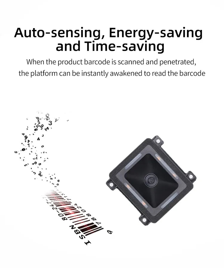 Embedded barcode scanner module auto-sensing for quick barcode reading