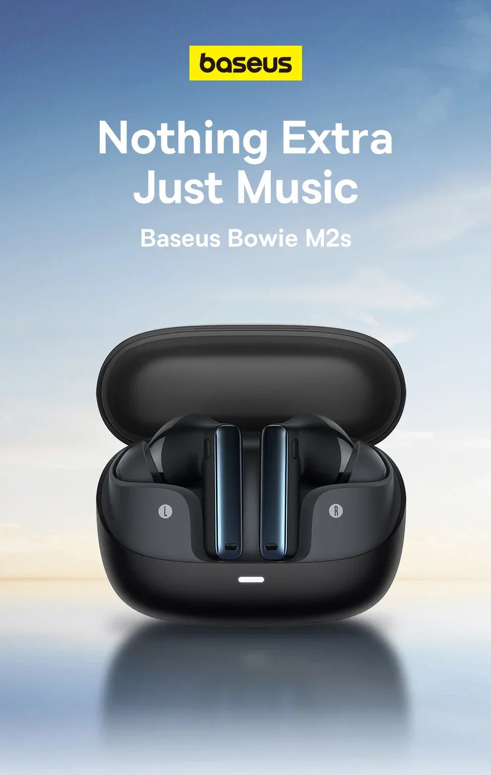 Baseus Bowie M2s ANC Earphone Bluetooth 5.3 Hybrid -48dB Noise Cancellation Wireless Headphone Support 3D Spatial Audio Earbuds Tidesmit