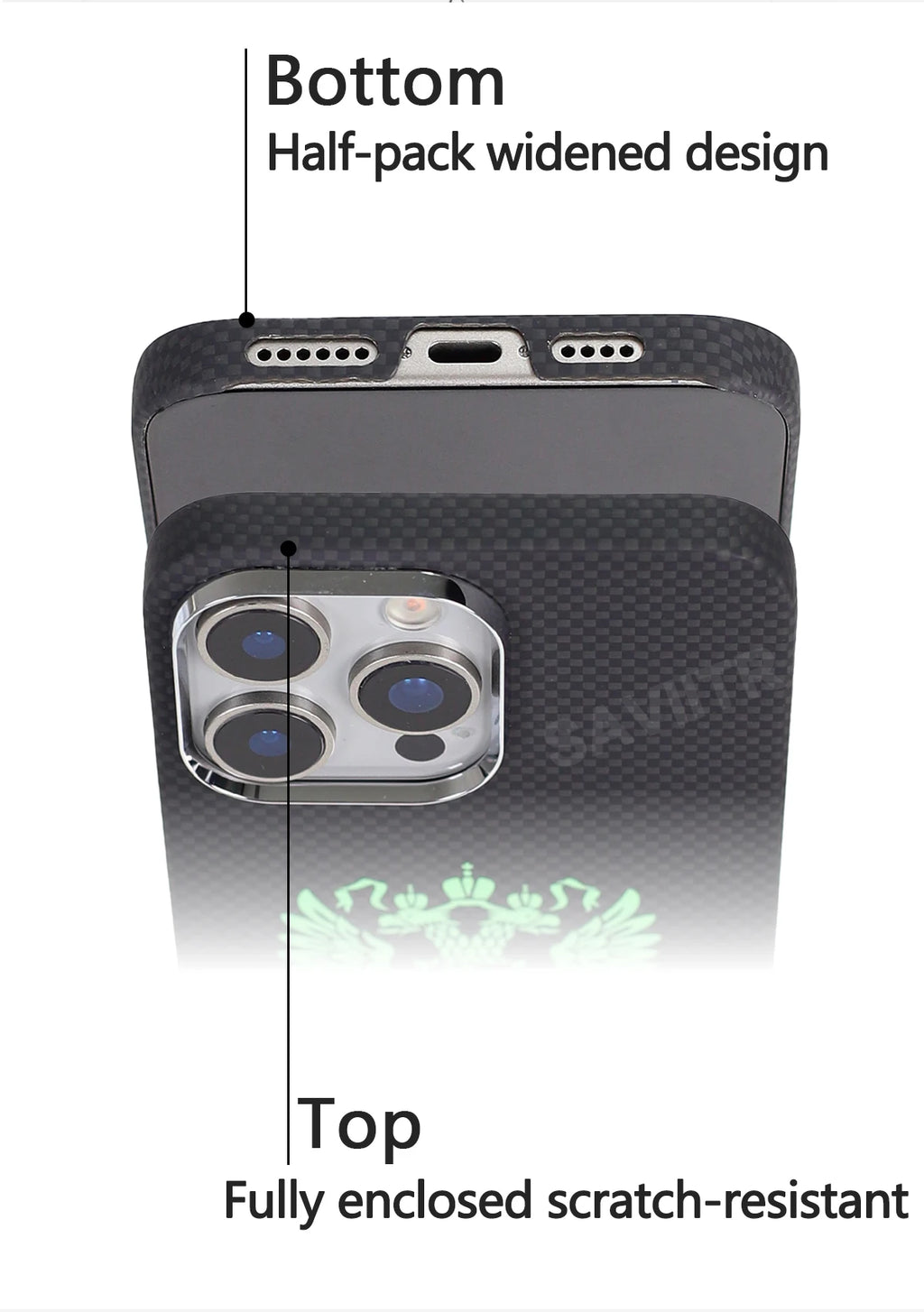iPhone 16 Pro Max Carbon Fiber Magnetic Case Blue Mag - Slim Drop Protection Tidesmit