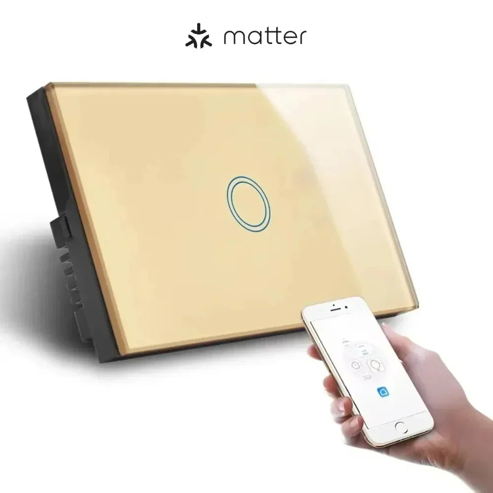 Melery Matter over WiFi Smart Light Switch Glass Touch Sensor Remote Control by Alexa GoogleApple Home Siri Homekit SmartThings