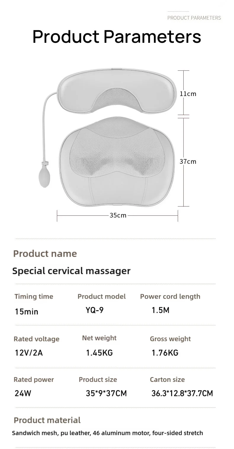 Electric Massager with Heat | Deep Tissue Neck and Back Cushion Massage Cushion Tidesmit