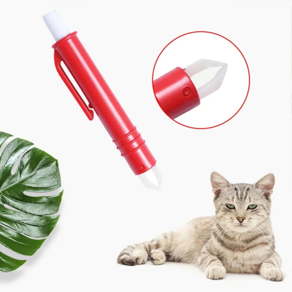 Red 4-piece pet flea and tick removal tool kit with precision tweezers for safe parasite extraction from dogs and cats.