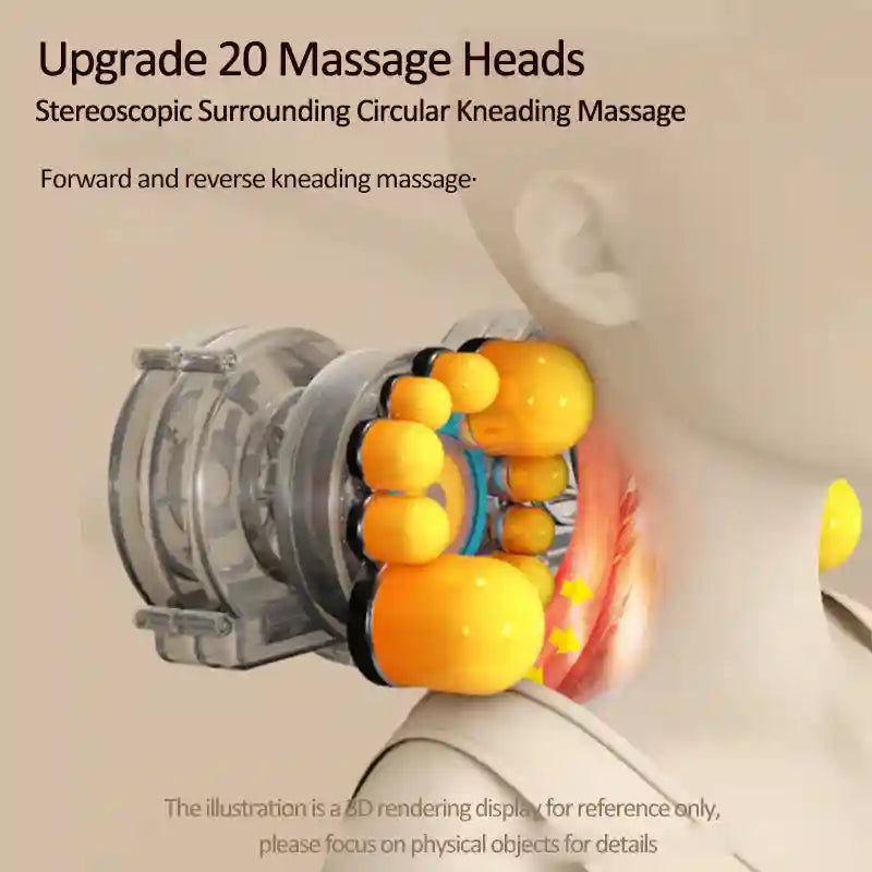 Neck Massage Pillow Shiatsu Back Massager with Heat Therapy Massage Roller Tidesmit