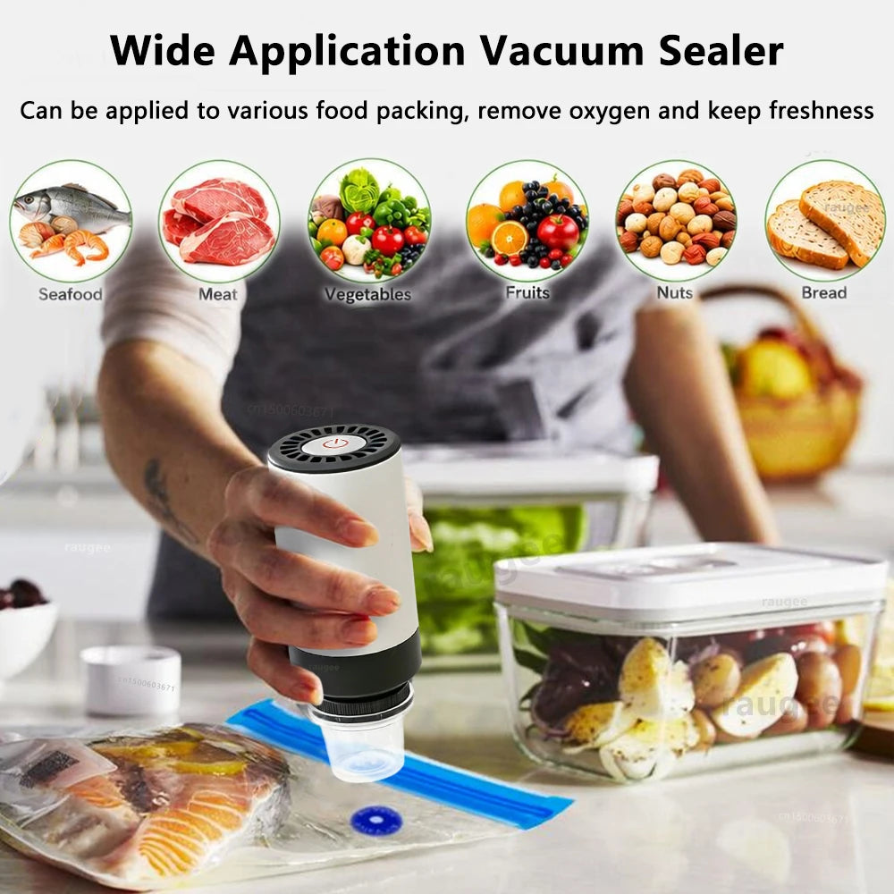 Air Pump Sealer Electric Vacuum Sealer Pump Automatic Dry/Wet Food Sealing Pump USB Rechargeable Mini Air Pump Machine