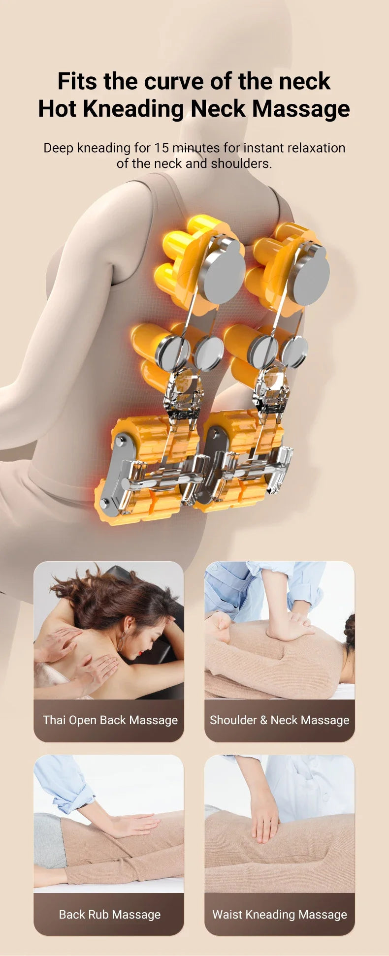 Tidesmit Electric Massage Chair for Neck and Back Pain Relief - 220V EU Massage Chairs Tidesmit