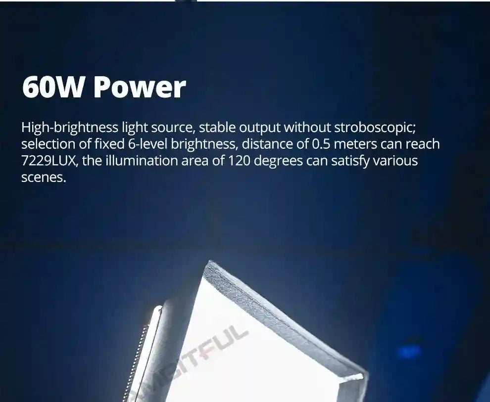 60W LED Video Light Panel | Adjustable Color Temperature Studio Kit Tidesmit