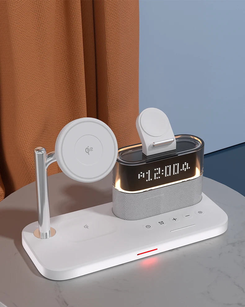 3-in-1 MagSafe Wireless Charger Station with RGB Alarm Clock Tidesmit